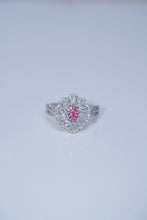 Load image into Gallery viewer, LUOWEND 18K White Gold Natural Pink Diamond Ring for Women