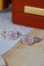Load image into Gallery viewer, LUOWEND 18K White Gold Natural Pink Diamond Ring for Women