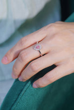 Load image into Gallery viewer, LUOWEND 18K White Gold Natural Pink Diamond Ring for Women