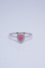 Load image into Gallery viewer, LUOWEND 18K White Gold Natural Pink Diamond Ring for Women