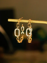 Load image into Gallery viewer, LUOWEND 18K White/Yellow Gold Real Natural Diamond Earrings for Women