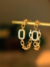 Load image into Gallery viewer, LUOWEND 18K White/Yellow Gold Real Natural Diamond Earrings for Women