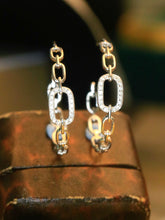 Load image into Gallery viewer, LUOWEND 18K White/Yellow Gold Real Natural Diamond Earrings for Women
