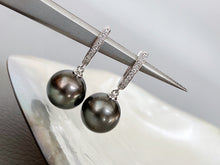 Load image into Gallery viewer, LUOWEND 18K Gold Tihiti Black Pearl or Gold Pearl Hoop Earrings for Women