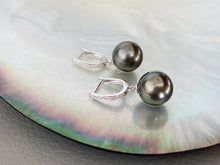 Load image into Gallery viewer, LUOWEND 18K Gold Tihiti Black Pearl or Gold Pearl Hoop Earrings for Women