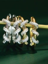 Load image into Gallery viewer, LUOWEND 18K White/Yellow Gold Fine Jewelry Real Natural Diamond Earrings for Women