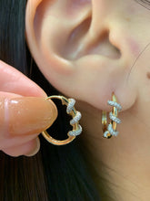 Load image into Gallery viewer, LUOWEND 18K White/Yellow Gold Fine Jewelry Real Natural Diamond Earrings for Women