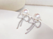 Load image into Gallery viewer, LUOWEND 18K White Gold Akoya Pearl Earrings for Women