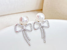 Load image into Gallery viewer, LUOWEND 18K White Gold Akoya Pearl Earrings for Women