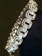 Load image into Gallery viewer, LUOWEND 18K White Gold Real Natural Diamond Bangle for Women
