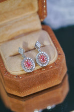 Load image into Gallery viewer, LUOWEND 18K White Gold Natural Pink Diamond Earrings for Women