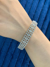 Load image into Gallery viewer, LUOWEND 18K White Gold Real Natural Diamond Bangle for Women