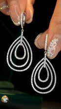 Load image into Gallery viewer, LUOWEND 18K White Gold Natural Diamond Drop Earrings for Women
