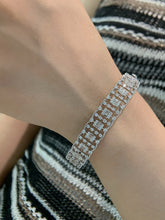 Load image into Gallery viewer, LUOWEND 18K White Gold Real Natural Diamond Bangle for Women
