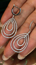 Load image into Gallery viewer, LUOWEND 18K White Gold Natural Diamond Drop Earrings for Women