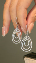 Load image into Gallery viewer, LUOWEND 18K White Gold Natural Diamond Drop Earrings for Women