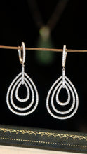 Load image into Gallery viewer, LUOWEND 18K White Gold Natural Diamond Drop Earrings for Women
