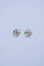 Load image into Gallery viewer, LUOWEND 18K White Gold Natural Diamond Earrings for Women