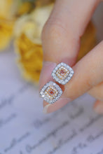 Load image into Gallery viewer, LUOWEND 18K White Gold Natural Diamond Earrings for Women