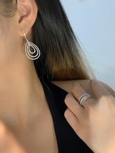 Load image into Gallery viewer, LUOWEND 18K White Gold Natural Diamond Drop Earrings for Women