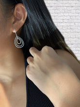 Load image into Gallery viewer, LUOWEND 18K White Gold Natural Diamond Drop Earrings for Women