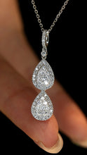 Load image into Gallery viewer, LUOWEND 18K White Gold Natural Pendant Necklace for Women