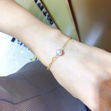 Load image into Gallery viewer, LUOWEND 18K Yellow Gold Natural Akoya Pearl Bracelet for Women