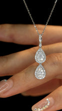 Load image into Gallery viewer, LUOWEND 18K White Gold Natural Pendant Necklace for Women