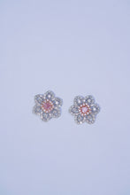 Load image into Gallery viewer, LUOWEND 18K White Gold Natural Pink Diamond Earrings for Women