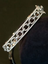 Load image into Gallery viewer, LUOWEND 18K White Gold Real Natural Diamond Bangle for Women