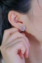 Load image into Gallery viewer, LUOWEND 18K White Gold Natural Pink Diamond Earrings for Women