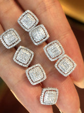 Load image into Gallery viewer, LUOWEND 18K White Gold Natural Diamond Stud Earrings for Women
