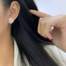 Load image into Gallery viewer, LUOWEND 18k White Gold Natural Diamond Earrings for Women