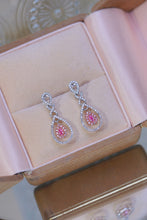 Load image into Gallery viewer, LUOWEND 18K White Gold Natural Pink Diamond Earrings for Women