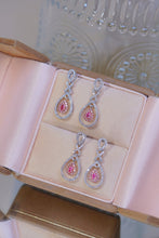 Load image into Gallery viewer, LUOWEND 18K White Gold Natural Pink Diamond Earrings for Women