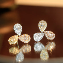 Load image into Gallery viewer, LUOWEND 18K Gold Natural Diamond Stud Earrings for Women