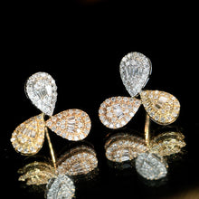 Load image into Gallery viewer, LUOWEND 18K Gold Natural Diamond Stud Earrings for Women