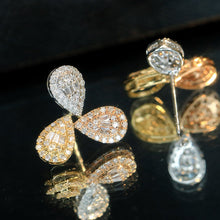 Load image into Gallery viewer, LUOWEND 18K Gold Natural Diamond Stud Earrings for Women
