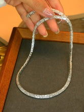 Load image into Gallery viewer, LUOWEND 18K White Gold Natural Diamond Necklace for Women