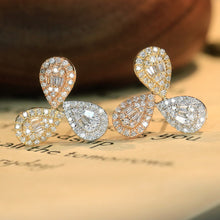 Load image into Gallery viewer, LUOWEND 18K Gold Natural Diamond Stud Earrings for Women