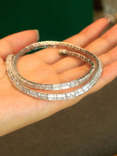 Load image into Gallery viewer, LUOWEND 18K White Gold Natural Diamond Necklace for Women