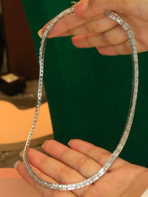 Load image into Gallery viewer, LUOWEND 18K White Gold Natural Diamond Necklace for Women