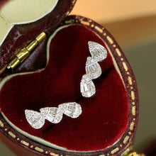 Load image into Gallery viewer, LUOWEND 18K White Gold Natural Diamond Earrings for Women