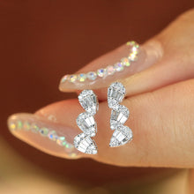 Load image into Gallery viewer, LUOWEND 18K White Gold Natural Diamond Earrings for Women