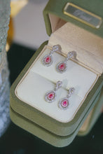Load image into Gallery viewer, LUOWEND 18K White Gold Natural Pink Diamond Earrings for Women