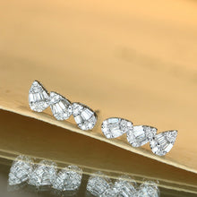 Load image into Gallery viewer, LUOWEND 18K White Gold Natural Diamond Earrings for Women