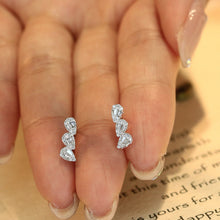 Load image into Gallery viewer, LUOWEND 18K White Gold Natural Diamond Earrings for Women