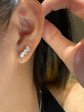 Load image into Gallery viewer, LUOWEND 18K White Gold Natural Diamond Earrings for Women