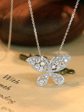 Load image into Gallery viewer, LUOWEND 18K White Gold Natural Diamond Pendant Necklace for Women