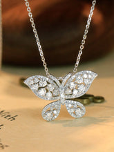 Load image into Gallery viewer, LUOWEND 18K White Gold Natural Diamond Pendant Necklace for Women
